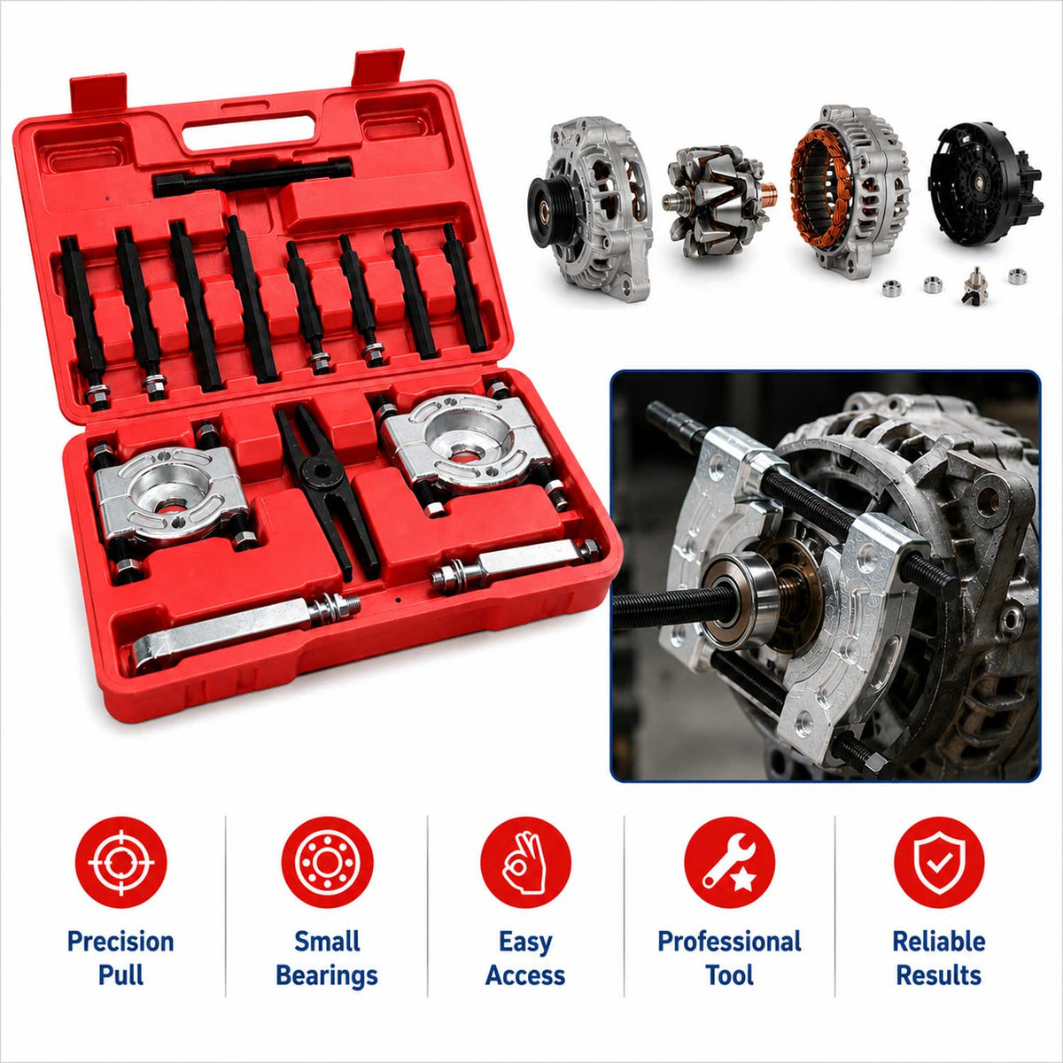 Csapágy lehúzó készlet 10 – 100 mm GEBO TOOLS