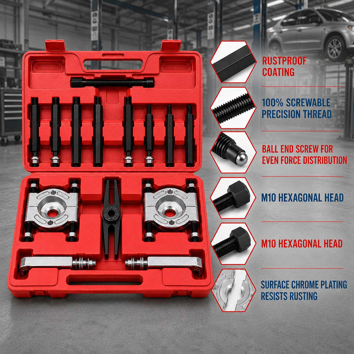 Csapágy lehúzó készlet 10 – 100 mm GEBO TOOLS