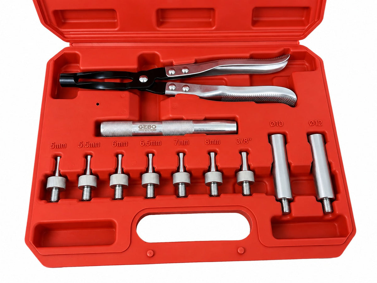 Szelepszárszimering szerelő fogó és adapter készlet 11 db GEBO TOOLS