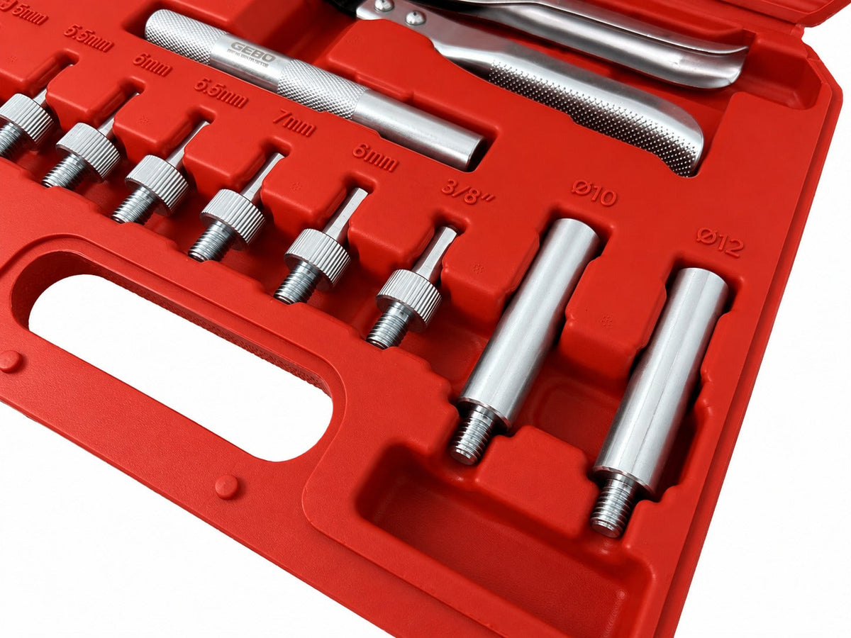 Szelepszárszimering szerelő fogó és adapter készlet 11 db GEBO TOOLS