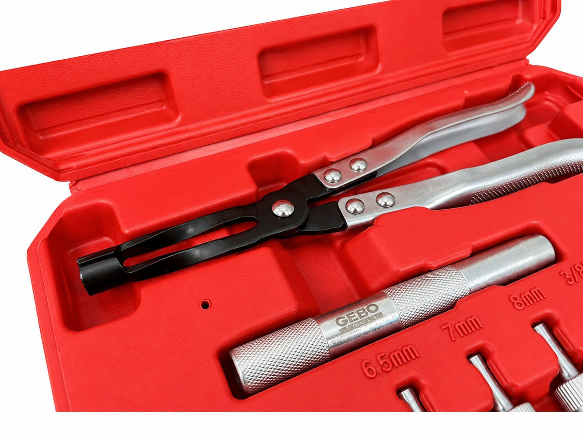 Szelepszárszimering szerelő fogó és adapter készlet 11 db GEBO TOOLS