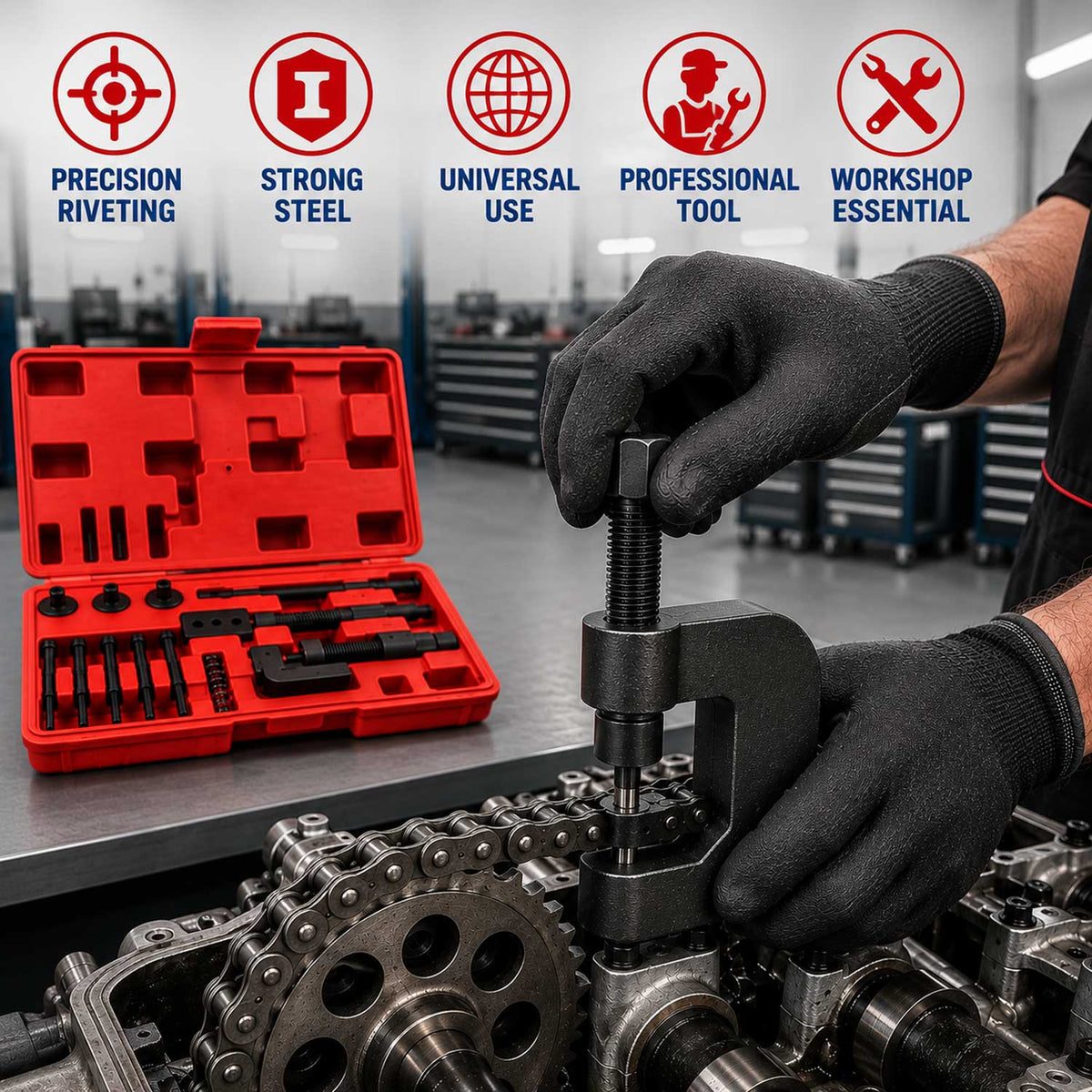 Motorkerékpár lánc prés GEBO TOOLS