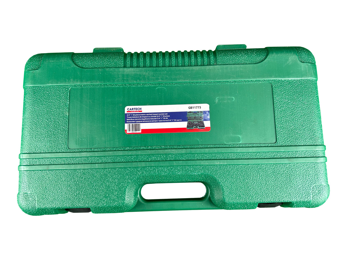 Metrikus racsnis dugókulcs készlet 3/4" 1” 26 db GEBO TOOLS