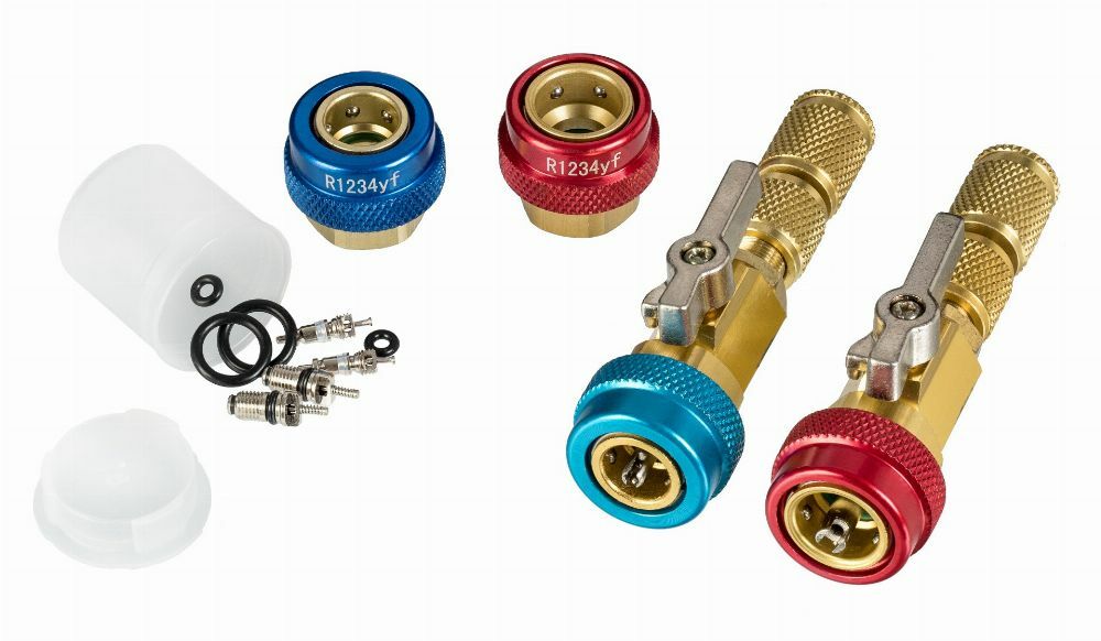 GYORSCSATLAKOZÓ KÉSZLET SZELEPPEL R1234YF ÉS R134A LÉGKONDICIONÁLÓHOZ