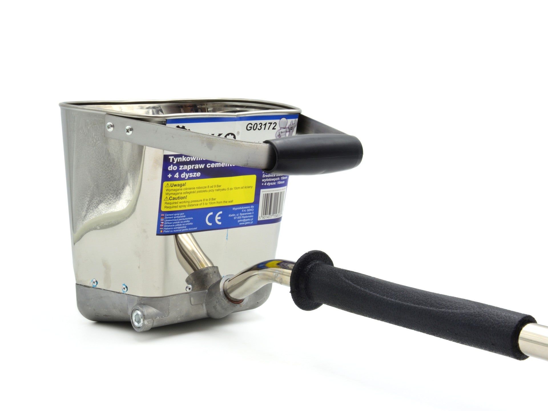 ROZSDAMENTES ACÉL PNEUMATIKUS VAKOLÓGÉP 4 FÚVÓKÁVAL