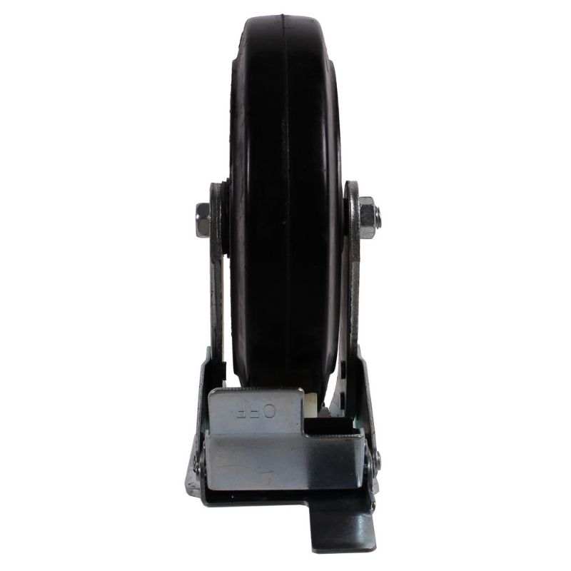 TÖMÖRGUMIS KERÉK FORGÓ-FÉKES VILLÁVAL - 200X50MM 270 KG