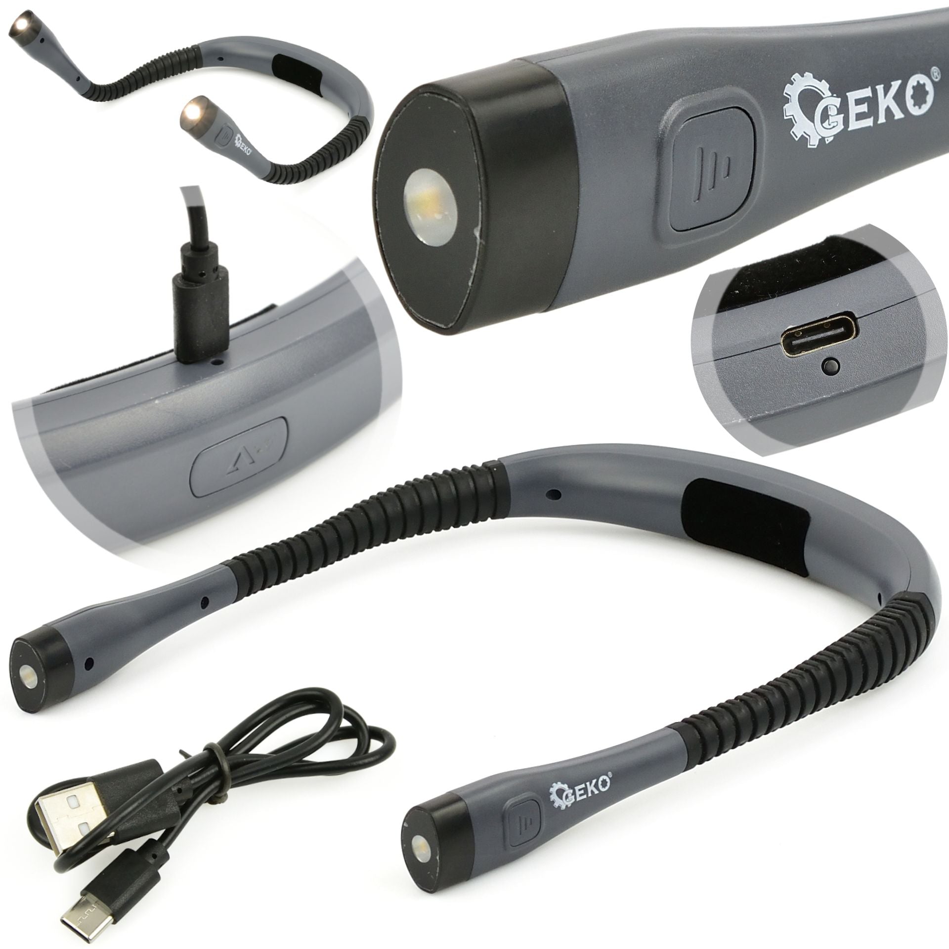 KÉT FEJES RUGALMAS LED LÁMPA NYAKRA 15-60LM