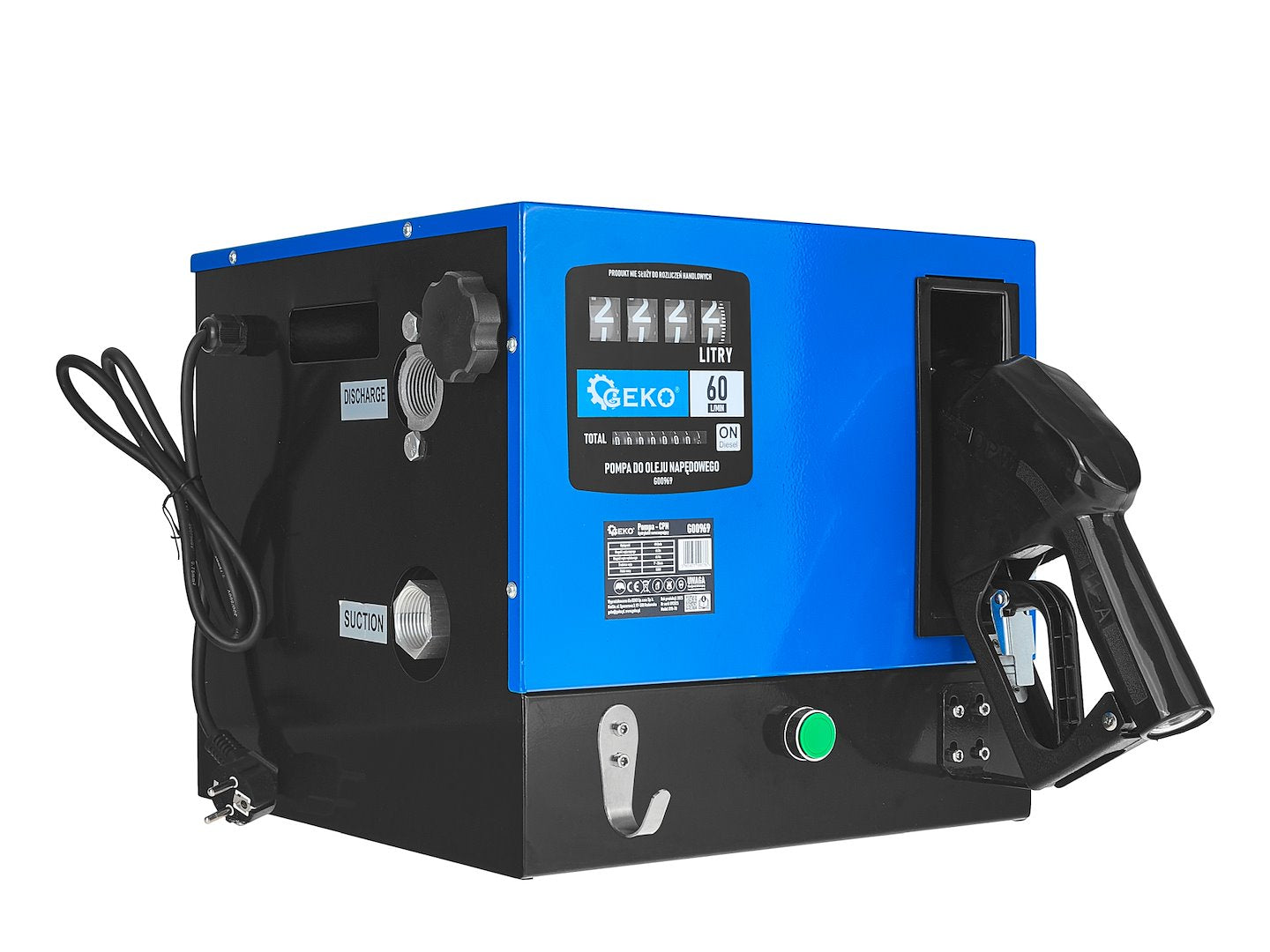 Üzemanyag szivattyú mérőórával és szűrővel 60 l/perc 550 w GEKO