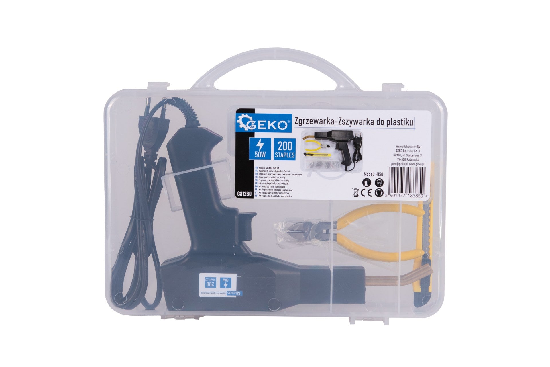 MŰANYAG HEGESZTŐ - RAGASZTÓ PISZTOLY KÉSZLET 50W CU 200 TŰZŐVEL