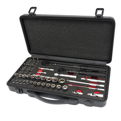 NYOMATÉKKULCS KÉSZLET 1/4'' ÉS 3/8'' PRECÍZIÓS 1-5NM 10-60NM 55 DARABOS HBM