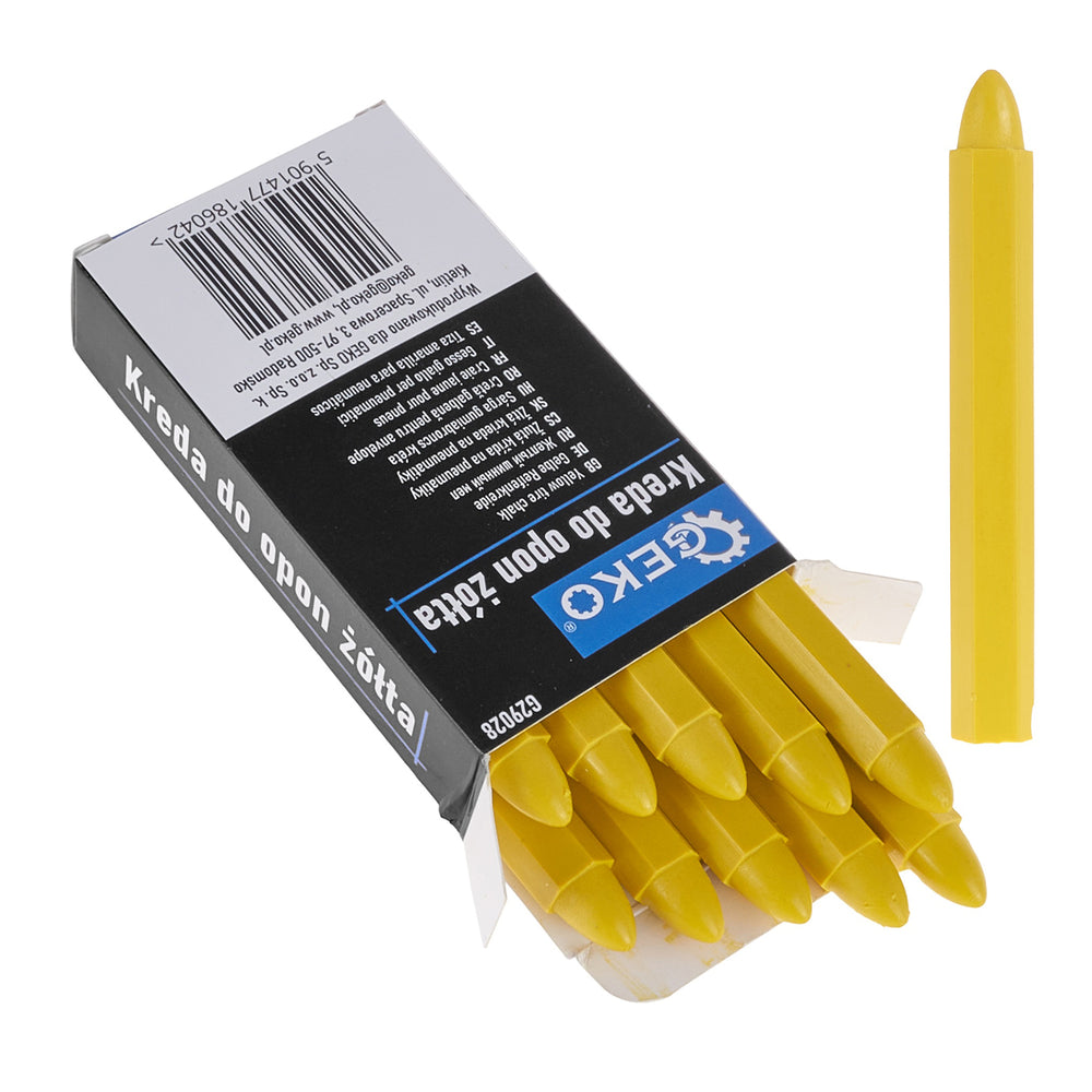 10 darabos sárga krétakészlet gumiabroncsok jelölésére 12x110mm