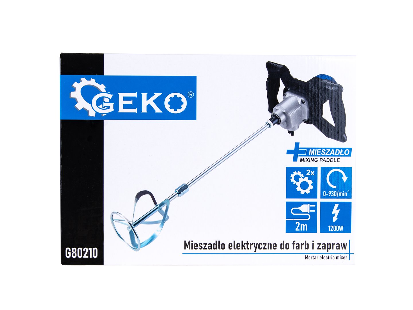 ELEKTROMOS KEVERŐ 2 SEBESSÉGGEL FESTÉKEKHEZ ÉS HABARCSOKHOZ 1600W M14 GEKO
