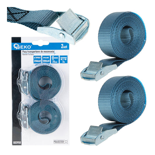 RÖGZÍTŐ HEVEDER KÉSZLET 2 DB 25MM X 3M 250KG