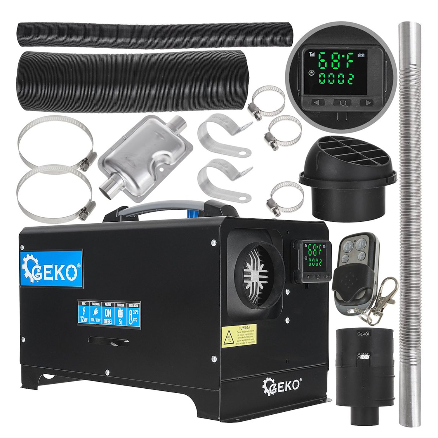 DÍZEL LÉGFŰTŐ BERENDEZÉS SIROCCO TÍPUS 12V / 230V 12 KW