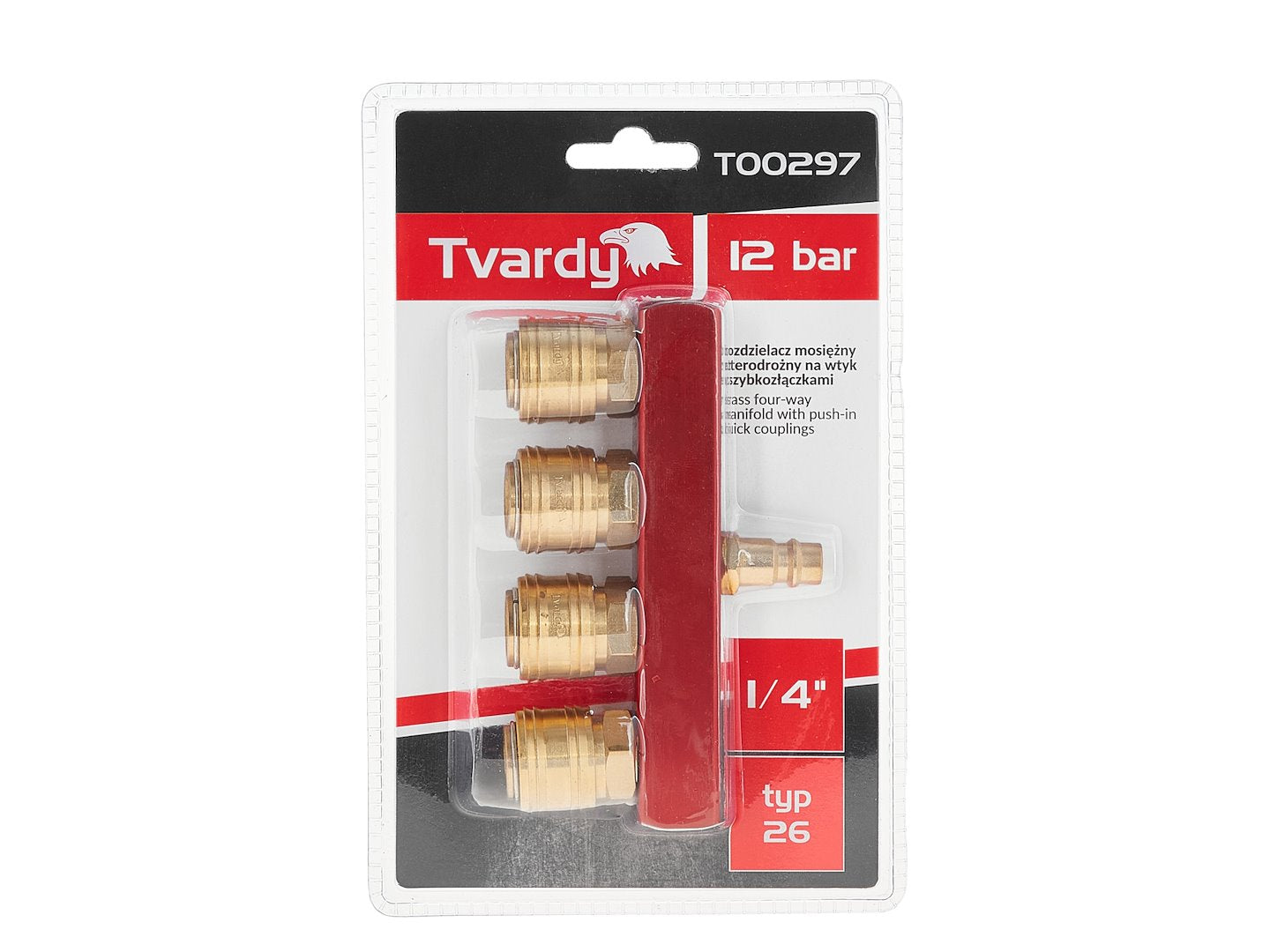 GYORSCSATLAKOZÓ 4 ELOSZTÓVAL 1/4" TVARDY