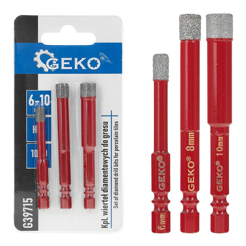 GYÉMÁNTFÚRÓ KÉSZLET KERÁMIALAPOKHOZ ÉS CSEMPÉHEZ 6–10 MM 3 DB