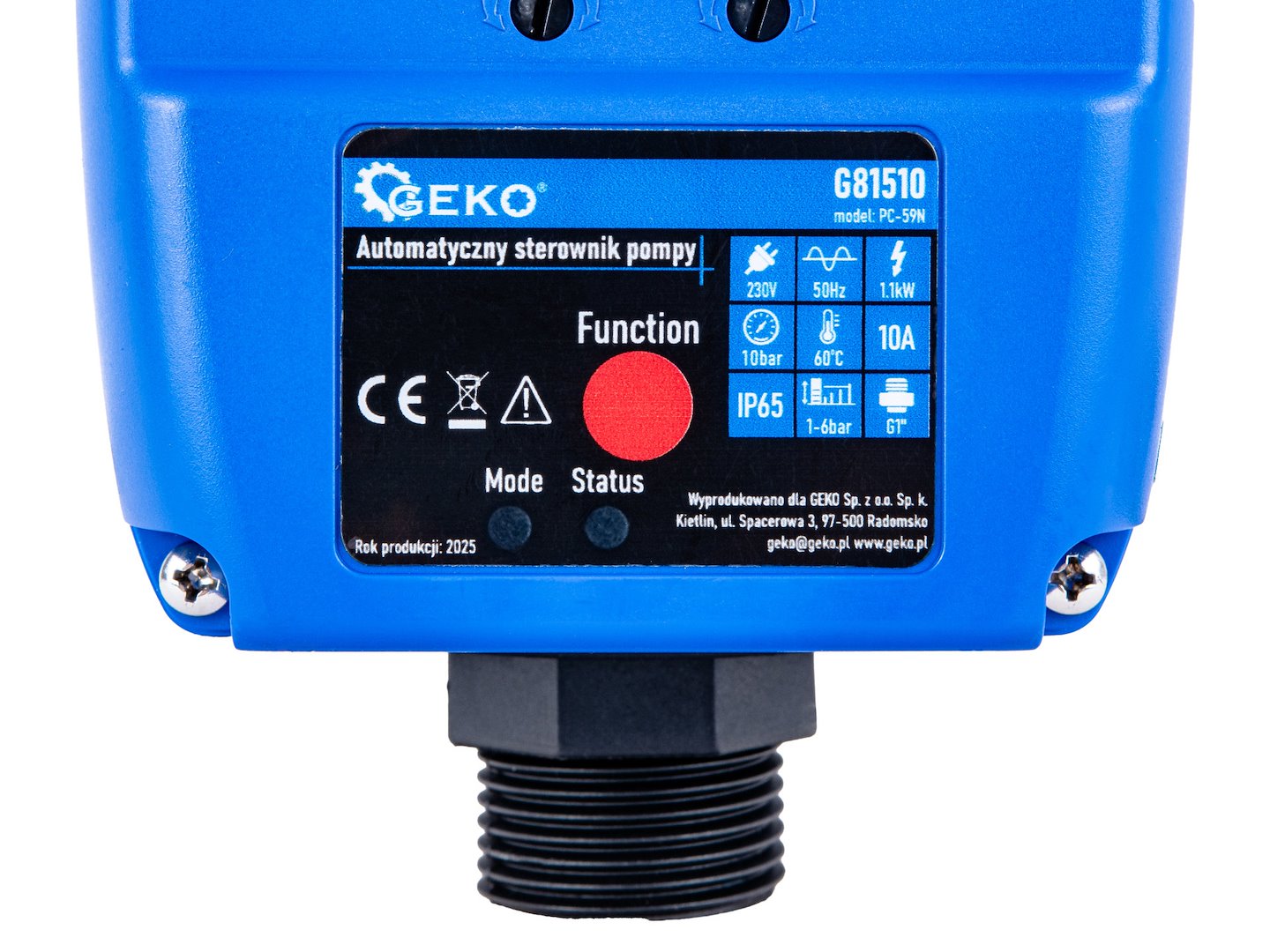 AUTOMATA ELEKTRONIKUS NYOMÁSKAPCSOLÓ VÍZSZIVATTYÚHOZ 1.1 KW 10 BAR