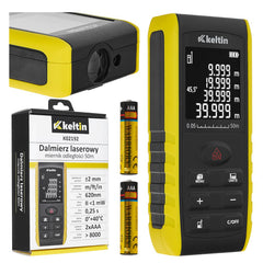 LÉZERES TÁVOLSÁGMÉRŐ SZÖGMÉRŐ FUNKCIÓVAL 2 AZ 1-BEN 50 M KELTIN