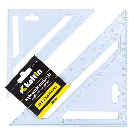 ASZTALOS- ÉS ÉPÍTŐIPARI DERÉKSZÖGŰ VONALZÓ 180×180×255 MM