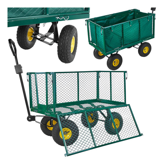 KERTI KOCSI LEHAJTHATÓ OLDALFALAKKAL 220 L 96×51×40 CM GEKO