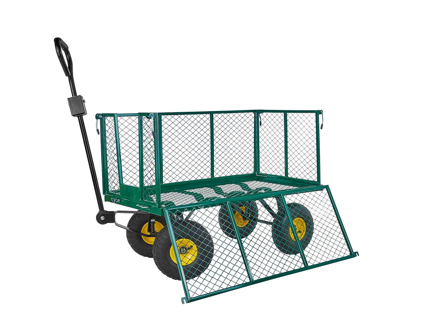 KERTI KOCSI LEHAJTHATÓ OLDALFALAKKAL 220 L 96×51×40 CM GEKO