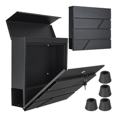 POSTALÁDA ÚJSÁGTARTÓVAL ANTRACITSZÜRKE 36,7×37×10 CM