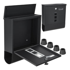 POSTALÁDA ÚJSÁGTARTÓVAL FEKETE 34×30.7×10 CM