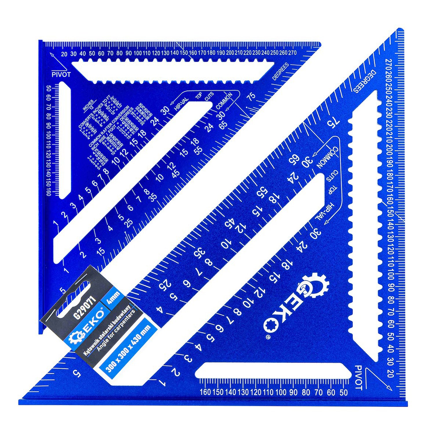 ÉPÍTŐIPARI / ASZTALOS DERÉKSZÖGŰ VONALZÓ 300×300×430 MM