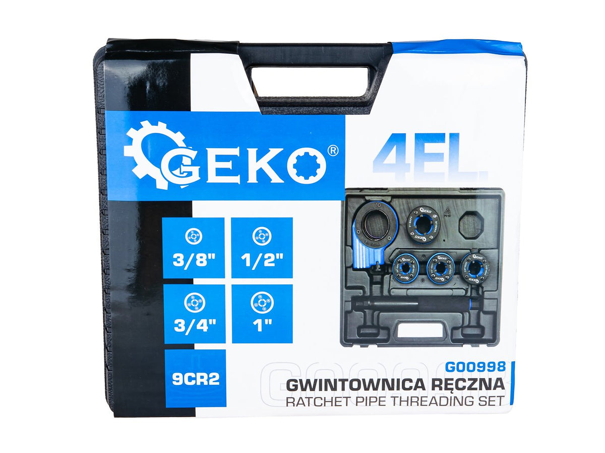 Csőmenetező készlet 3/8"–1" GEKO