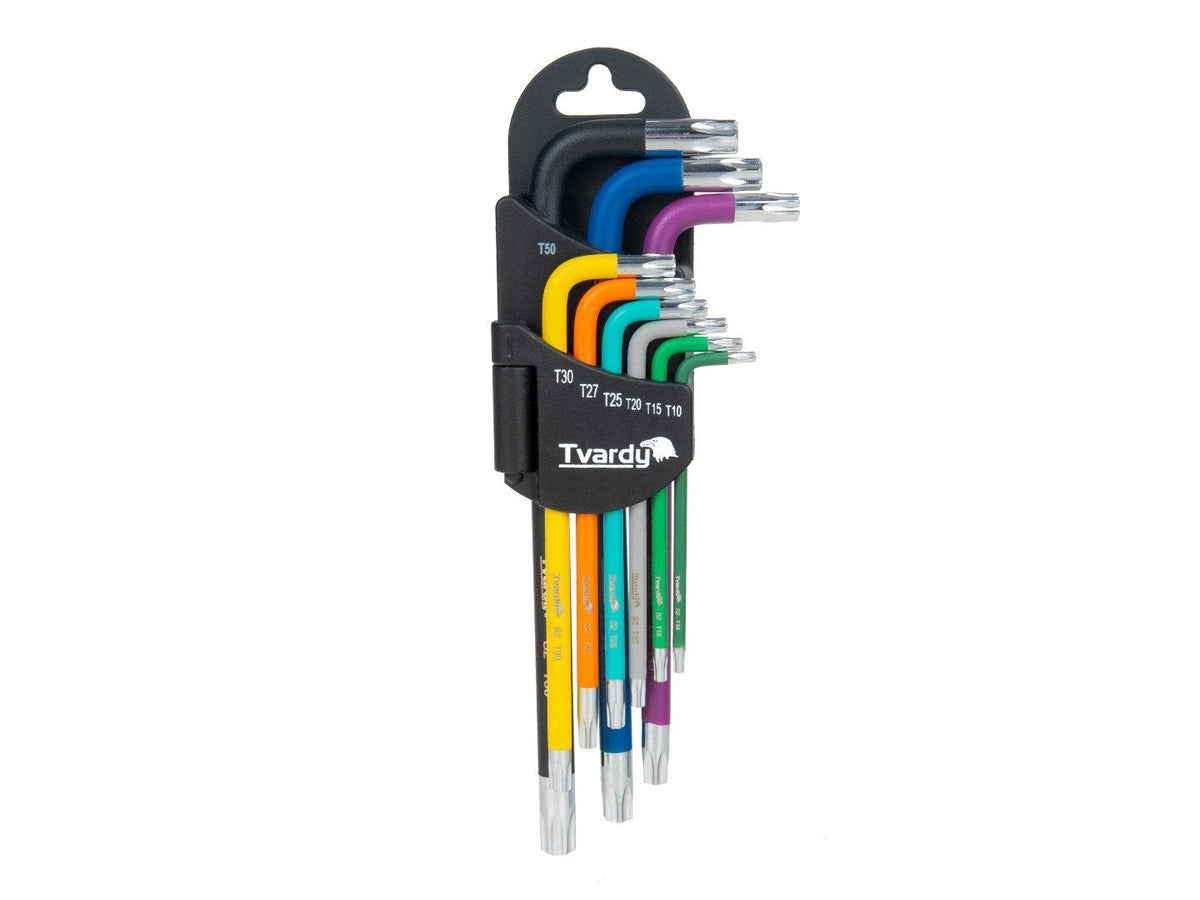 Színes TORX kulcs készlet rövid L alakú 9 db T10-T50 TVARDY