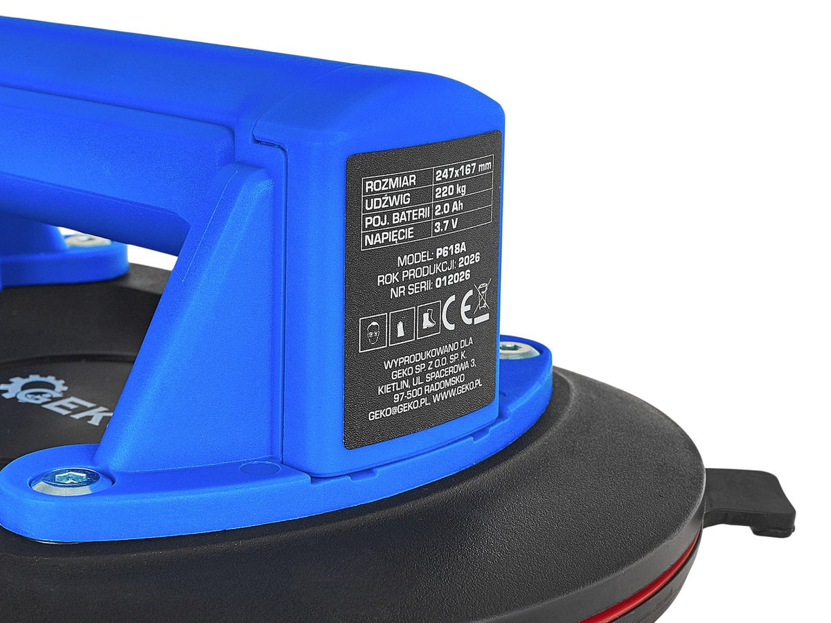Tapadókorong akkumulátoros  247x167mm 3.7v 2.0ah 220 kg  GEKO