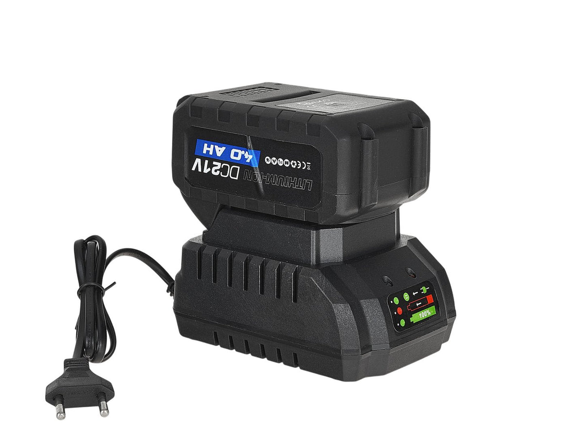 Akkumulátoros sarokcsiszoló 125 mm, 950 w, 21 v, 2 × 4 Ah GEKO