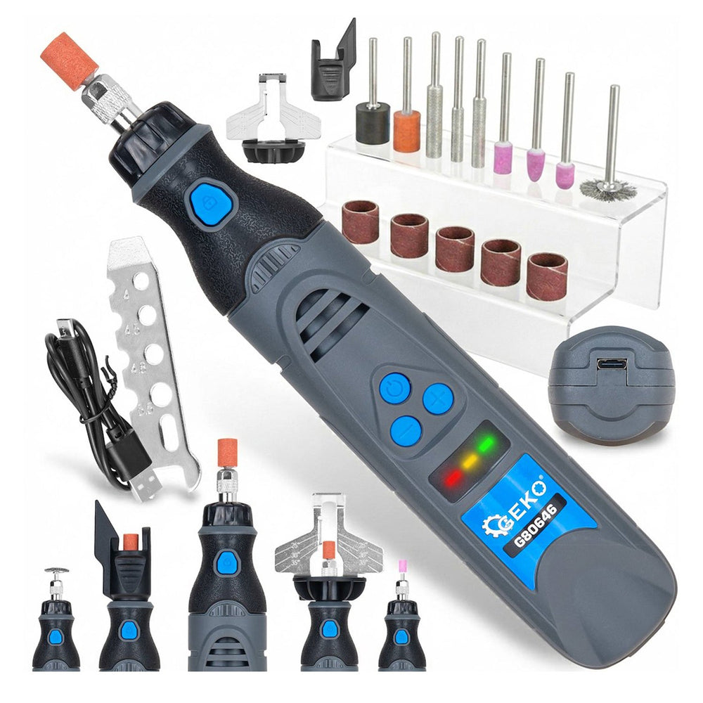 Akkumulátoros egyenes mini csiszológép tartozékokkal 3.6v 1500mah GEKO