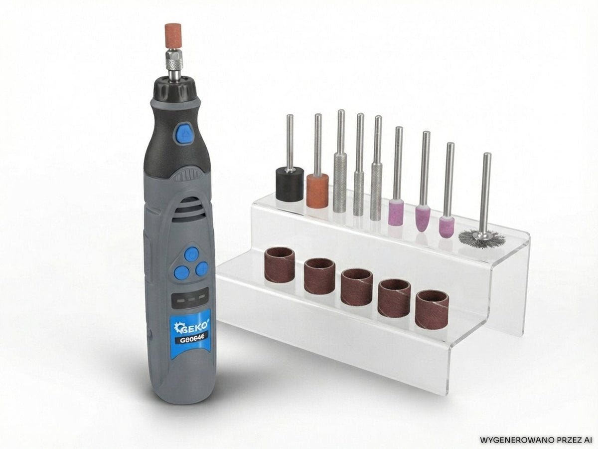 Akkumulátoros egyenes mini csiszológép tartozékokkal 3.6v 1500mah GEKO