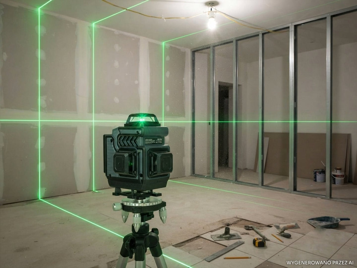 360 fokos 4d lézeres szintező 2 akkumulátorral és állvánnyal