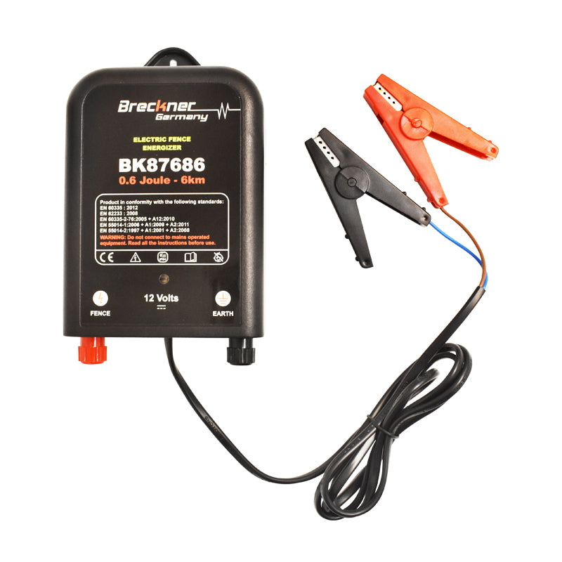 Impulzusgenerátor elektromos kerítéshez, 12 V, 0,6 Joule, 6 km hatótáv, Breckner Germany