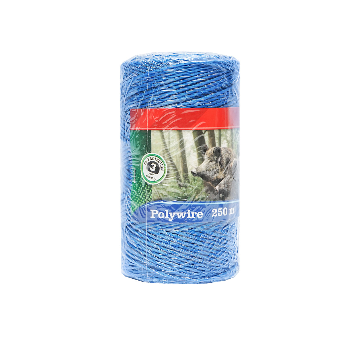 Elektromos kerítés dróttekercs, kék, 250 m, 4×0,2 mm fém betéttel, ellenállás 4 Ohm/m, szakítószilárdság 200 kg