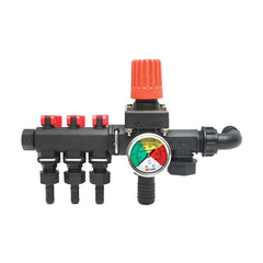 3-utas osztóegység nyomásmérővel permetezőgépekhez