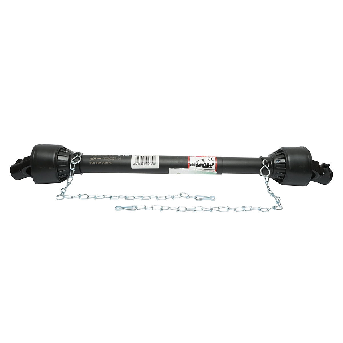 Kardántengely 850 mm, T2, kereszt 23,8x61,3 mm, háromszög alakú csővel, 1 3/8" Z=6