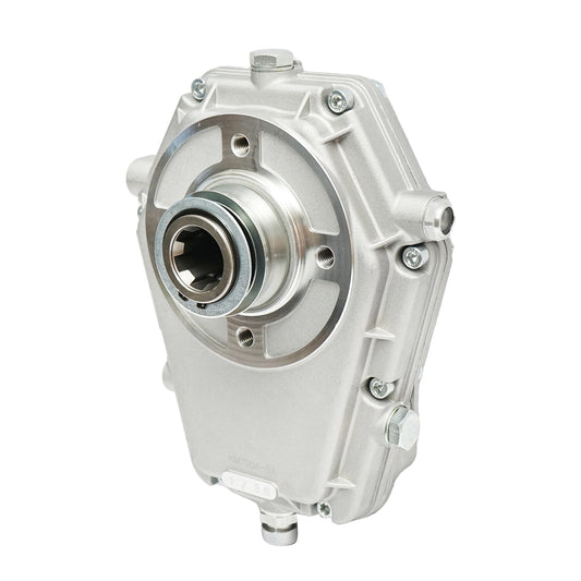 Fordulatszám-növelő alumíniumból, KM7004, anya típus, szabványos traktor tengelyprofilhoz, Z=6, 1 3/8", DIN 9611, szorítással