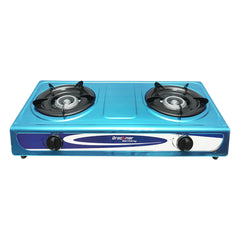 GÁZ TŰZHELY, 2 ÉGŐS ÖNTÖTTVAS 2.5KW ROZSDAMENTES ACÉL TŰZHELY, AUTOMATA GYÚJTÁS 715X380X94MM BRECKNER GERMANY