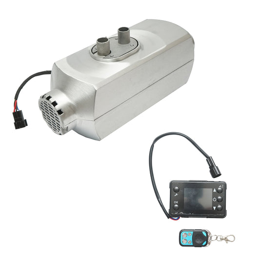 Állóhelyzeti fűtés, sirocou 12–24V, 5KW, távirányítóval, LCD kijelzővel és Kyocera izzítógyertyával, Breckner Germany