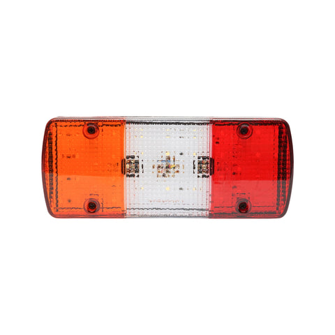 Téglalap alakú hátsó lámpa, 28 LED, 3 rekeszes, 12V