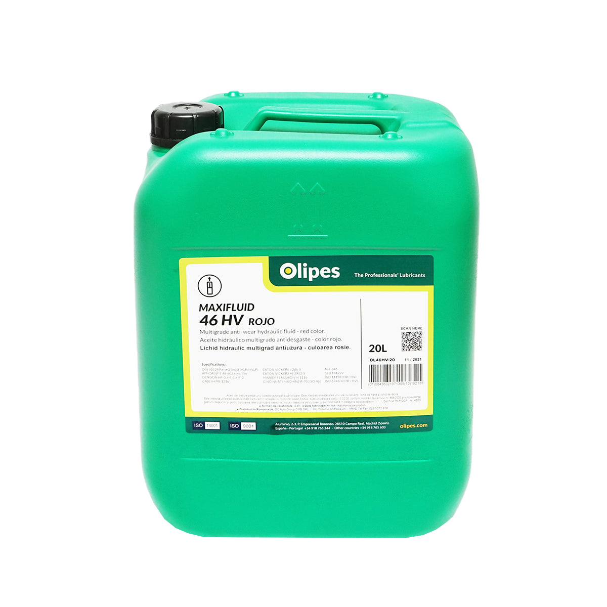 Olipes MAXIFLUID 46 HV piros hidraulikaolaj, 20L