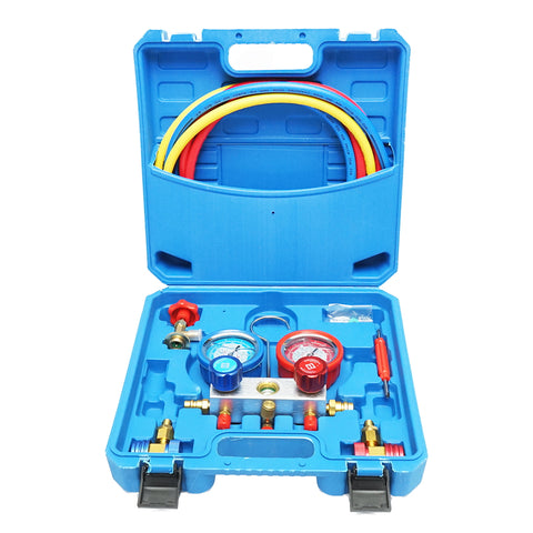 KLÍMABERENDEZÉS NYOMÁSELLENŐRZŐ ÉS FELTÖLTÉS DIAGNOSZTIKAI KÉSZLET R410A, R134A, R32, R22