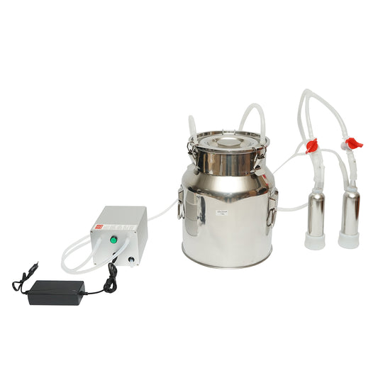 Hordozható fejőgép, 60 W, 1 állásos, tehenekhez, 14 literes rozsdamentes acél tartállyal