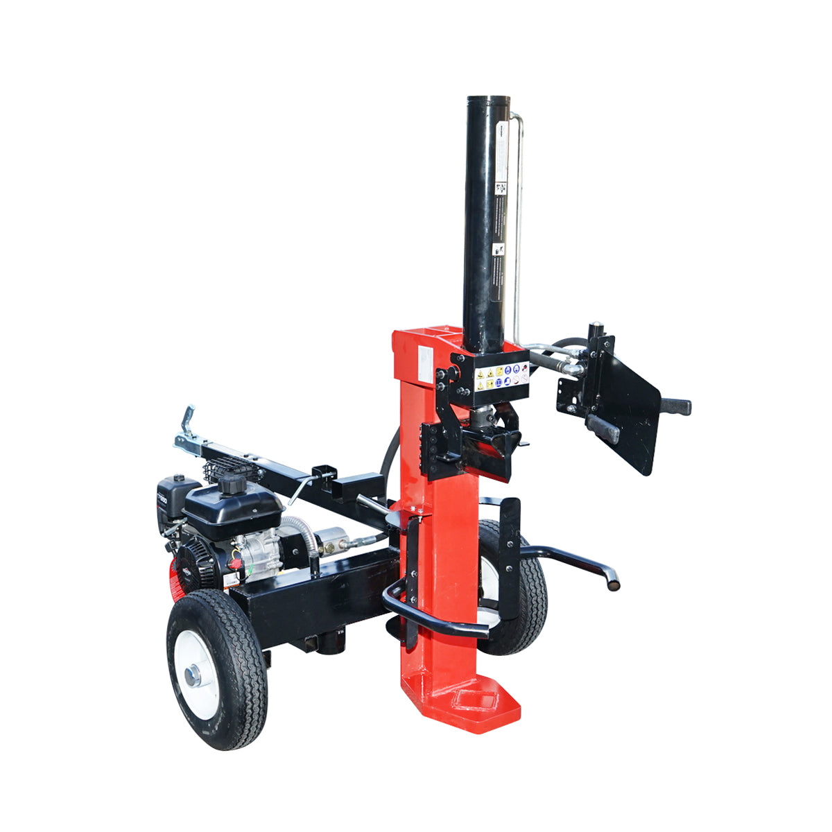 Függőleges rönkhasító, benzines motorral, 208 cm³, 22 tonnás hasítóerő, 610×400 mm rönkhöz, Breckner Germany