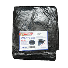 Mulcs fólia szett, 10 db, gyom ellen, 1x10 m, 15 mikron, fekete, perforálatlan, UV-védelemmel, Breckner Germany