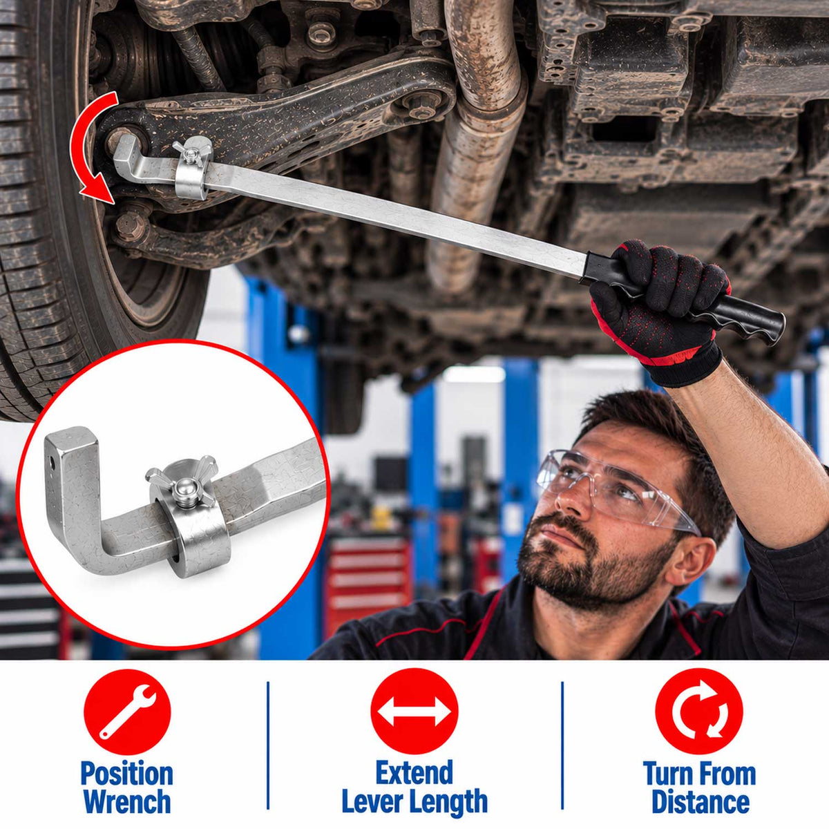 Csillag villáskulcs hosszabbító 385 mm