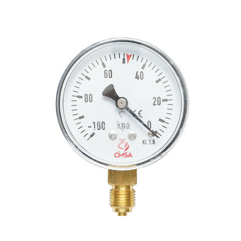 Fekete vákuummérő óra, 63 mm átmérő, tehénfejő géphez, Breckner Germany